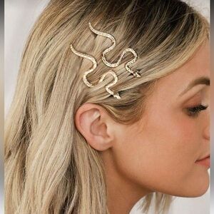 Gold Snake Hair Clips R114